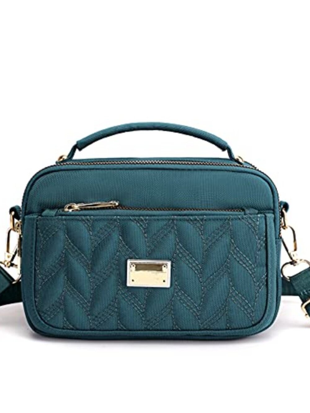Quilted Nylon Crossbody Bag Small Mini Purse Adjustable Strap Women